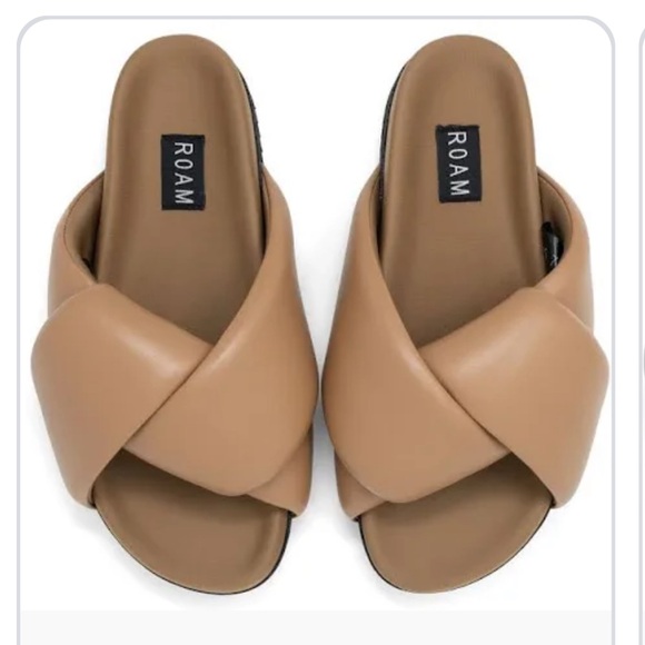 ROAM Shoes - ROAM Foldy Puffy Women' Tan Slide Sandals. No longer available in stores. Sold